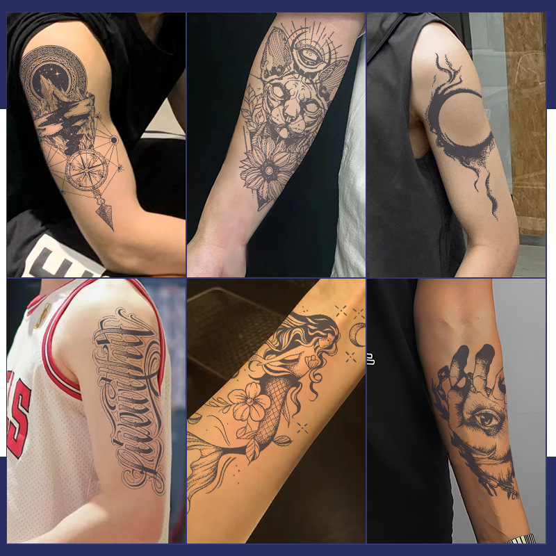 オリジナルの高級感のある英語のアルファベットの紋章は防水の男女の持続的なシミュレーションの鎖骨の半永久の草本のジュースの紙を貼ります。