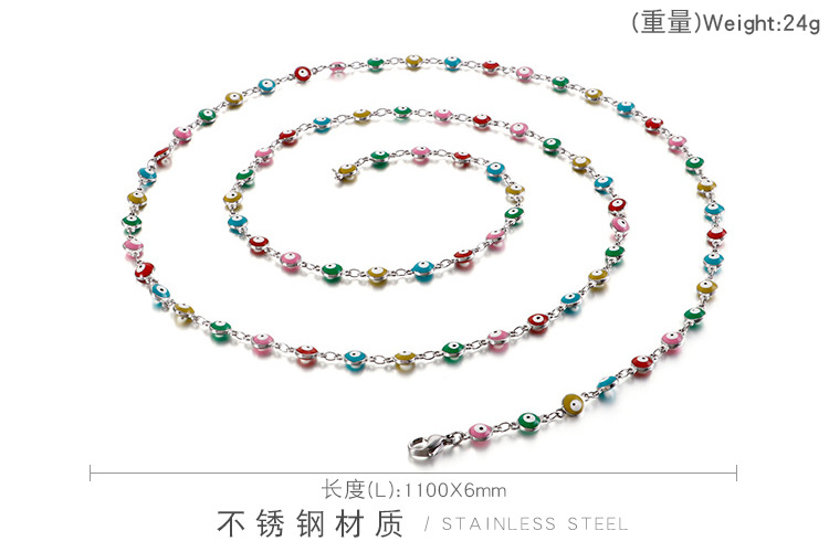 European And American Stitching Chain Waist Chain Fashion Devil's Eye Single-layer Dress Accessories display picture 1