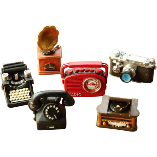 收音机电话机留声机装饰品摆设 可爱迷你树脂小摆件拍照道具