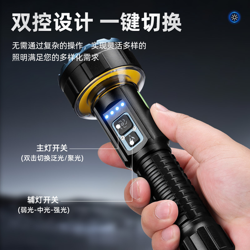 国境を越えた新製品固定焦点超高輝度懐中電灯超高輝度 COB 双方向照明屋外キャンプランプ雰囲気ライト磁気フック|undefined