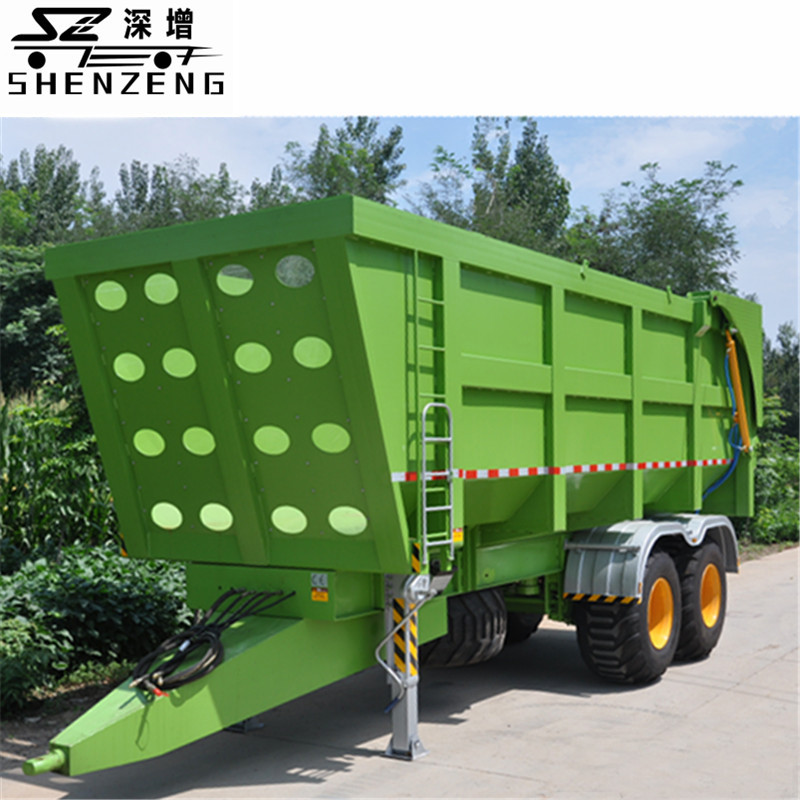 双联动自卸拖车 20吨欧式自卸挂车 农用工具车 青贮转运拖车