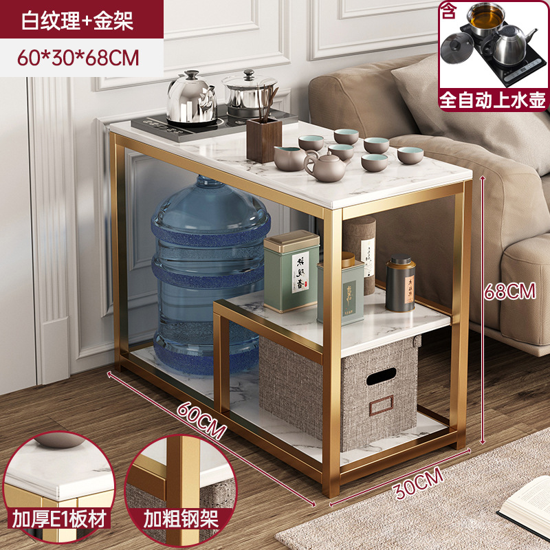 Sofá lado armario lateral pequeño tablero de té móvil sala de estar almacenar mesa pequeña simple estante de cabecera de cama armario de té