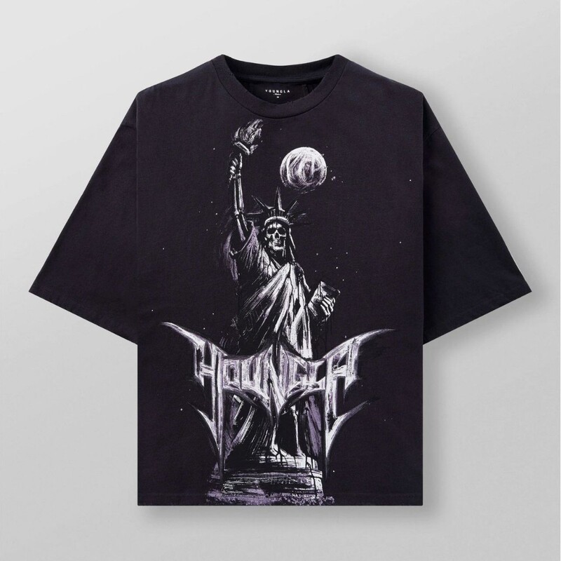 Youngla American Retro Men's Oversized T-Shirt Street Hip-Hop Loose Short-Sleeved Jogger Sports Fitness T-Shirt