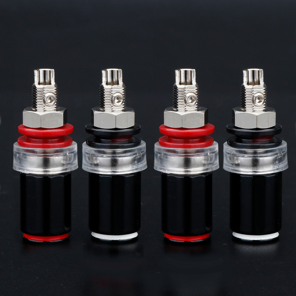 HIFI-grade speaker gold-plated rhodium terminals, solderless speaker wire connectors, audio power amplifier sockets