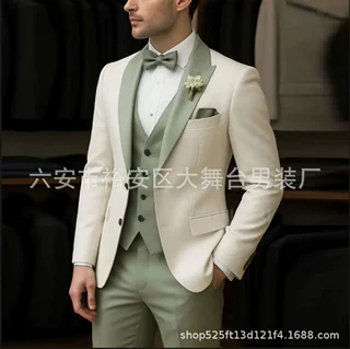 新款2025男士西装三件套非洲跨境表演西服男士礼服结婚礼服伴郎服