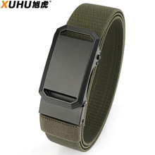 新款男自动扣弹力尼龙户外腰带商务休闲百搭简约编织牛仔裤皮带