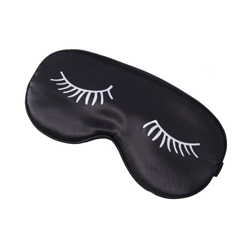 Double-sided silk eye mask printed eyelashes relieve fatigue nap travel home sleep eye mask simple satin 