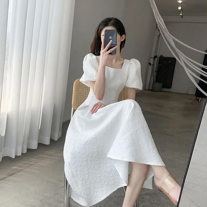 Solid color summer long skirt