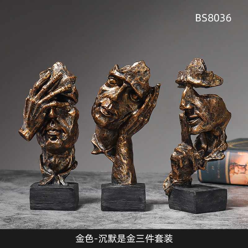 Retro silencio es un pensador de oro escultura tienda mostrador tienda decoración salón dormitorio entrada regalo Decoración