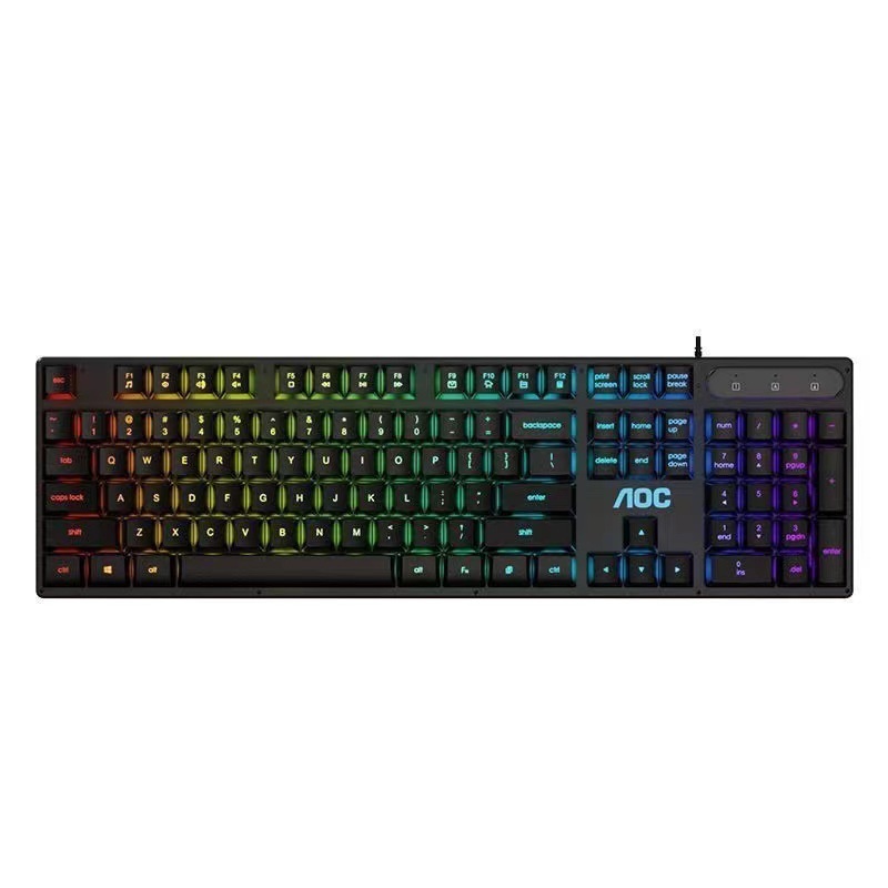 AOC発光機械手触りキーボードUSB有線静音デスクトップコンピュータノート外付けオフィスゲームキーボード|undefined