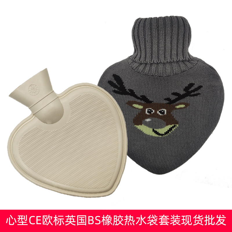 En stock lindo en forma de corazón mano más caliente bolsa de agua portátil creativo llenado de inyección de agua bolsa de agua caliente moda portátil bolso caliente al por mayor