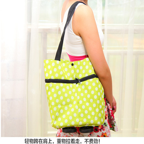 Household practical trolley telescopic tug bag supermarket shopping bag grocery cart portable grocery shopping