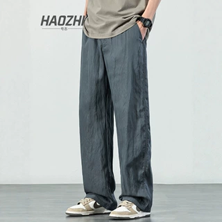 HAOZHI莱赛尔天丝休闲裤男2026夏季新款冰丝速干宽松直筒运动裤子