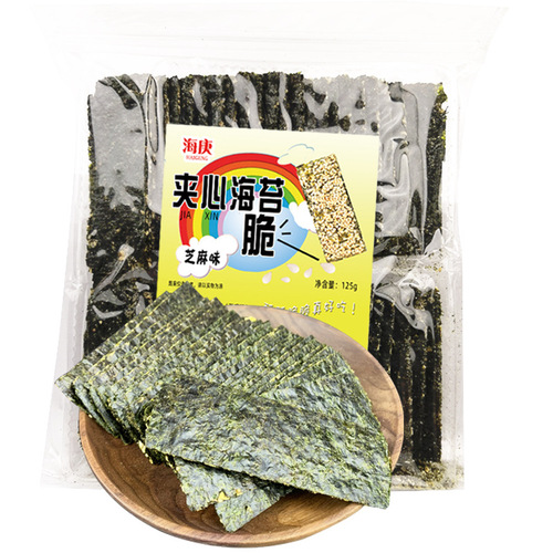 Seasame Crispy Nori Sandwich 125g Bagged Snack Food Seafood Cracker Wholesale