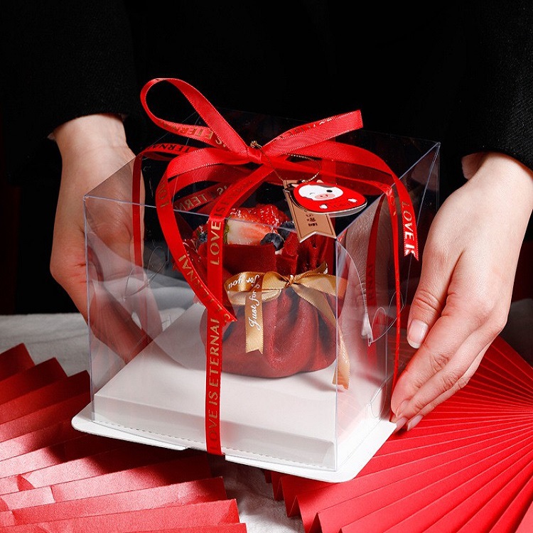 4寸蛋糕盒5寸透明蛋糕盒新年蛋糕新年福袋烘焙西点甜品蛋糕礼盒子