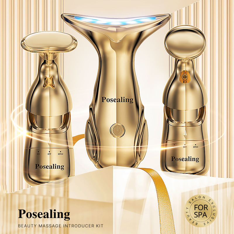 Cross-Border Posealing Four-Dimensional Lifting and Firming Massage Introduction Instrument for Women at Home High Frequency Vibration Beauty Instrument