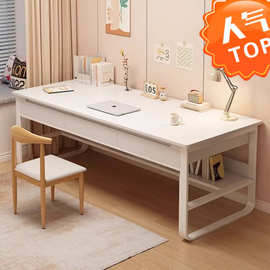 书桌带抽屉家用卧室台式电脑桌床边梳妆台一体简易化妆桌写字桌子