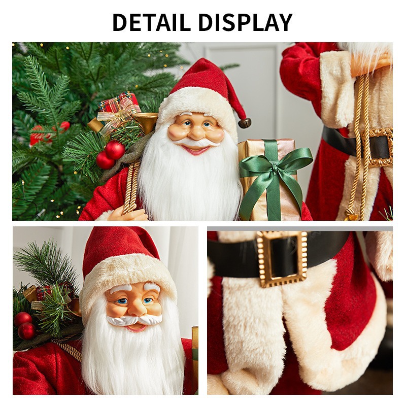 Nuevo adorno de muñeca de Santa Claus de Amazon Decoración de escena navideña Decoración de escritorio de ventana de hotel