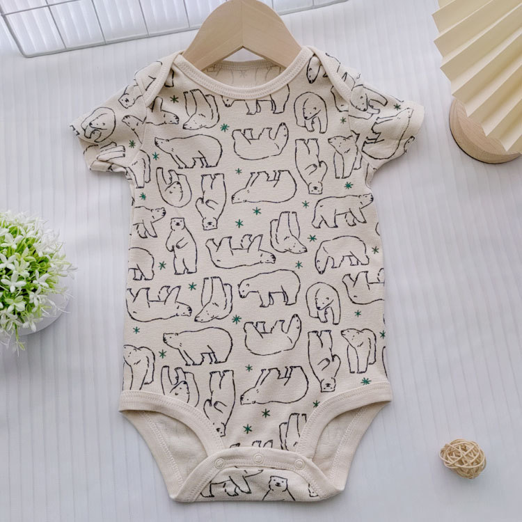 160g Weight Cotton Fabric Type Bodysuits Tops Type Regular Fit Fit Type Cartoon Pattern Summer, Spring, Autumn Season Baby General Gender Cute Style Cute Cartoon Cotton Jumpsuits 1