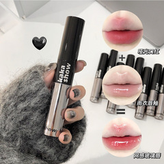 kakashow雙頭固色雨衣口紅啞光不掉色不沾杯防水定妝鎖色鏡面唇液