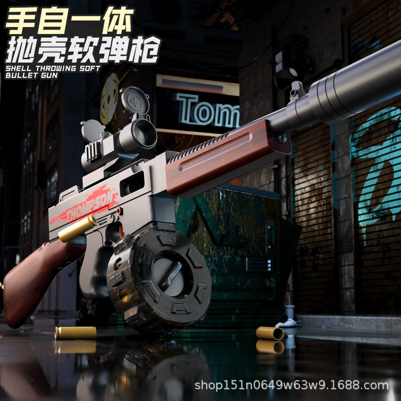 Автоматический пистолет с выбросом мягких пуль, пистолет-пулемет Томсон, игрушечный пистолет, модель для мальчиков, Battle Royale.