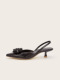 2024 New Thin Heel Back Air Sandals with a Bow Head Style Fairy Pearl Commuter Women's Single Shoes