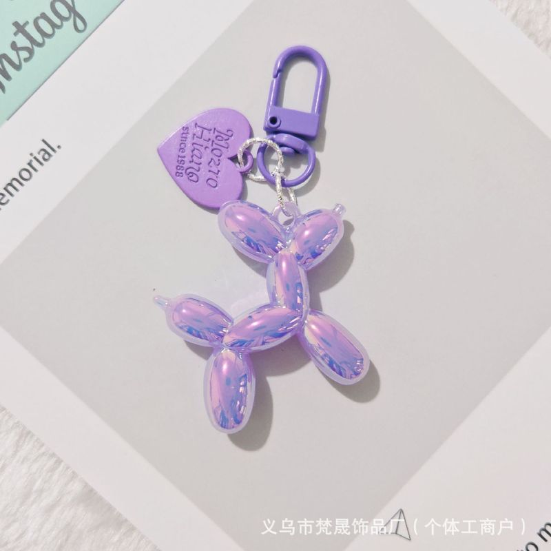 かわいいins風メッキバルーン犬のキーホルダークリエイティブカップルの親友DIYキーホルダー|undefined