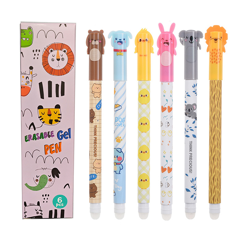 Orange forest orange student stationery cute cartoon 0.5mm hot erasable gel pen (6 boxes)
