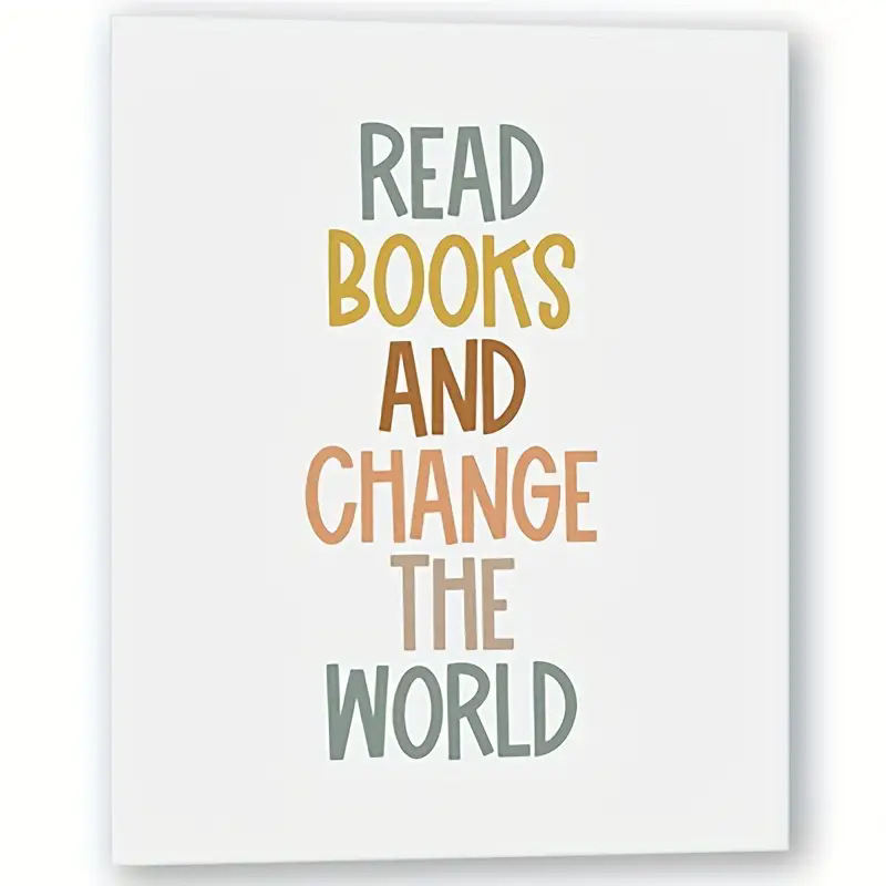 教室海报,阅读书籍和改变世界,家庭学校,儿童艺术,教师礼品