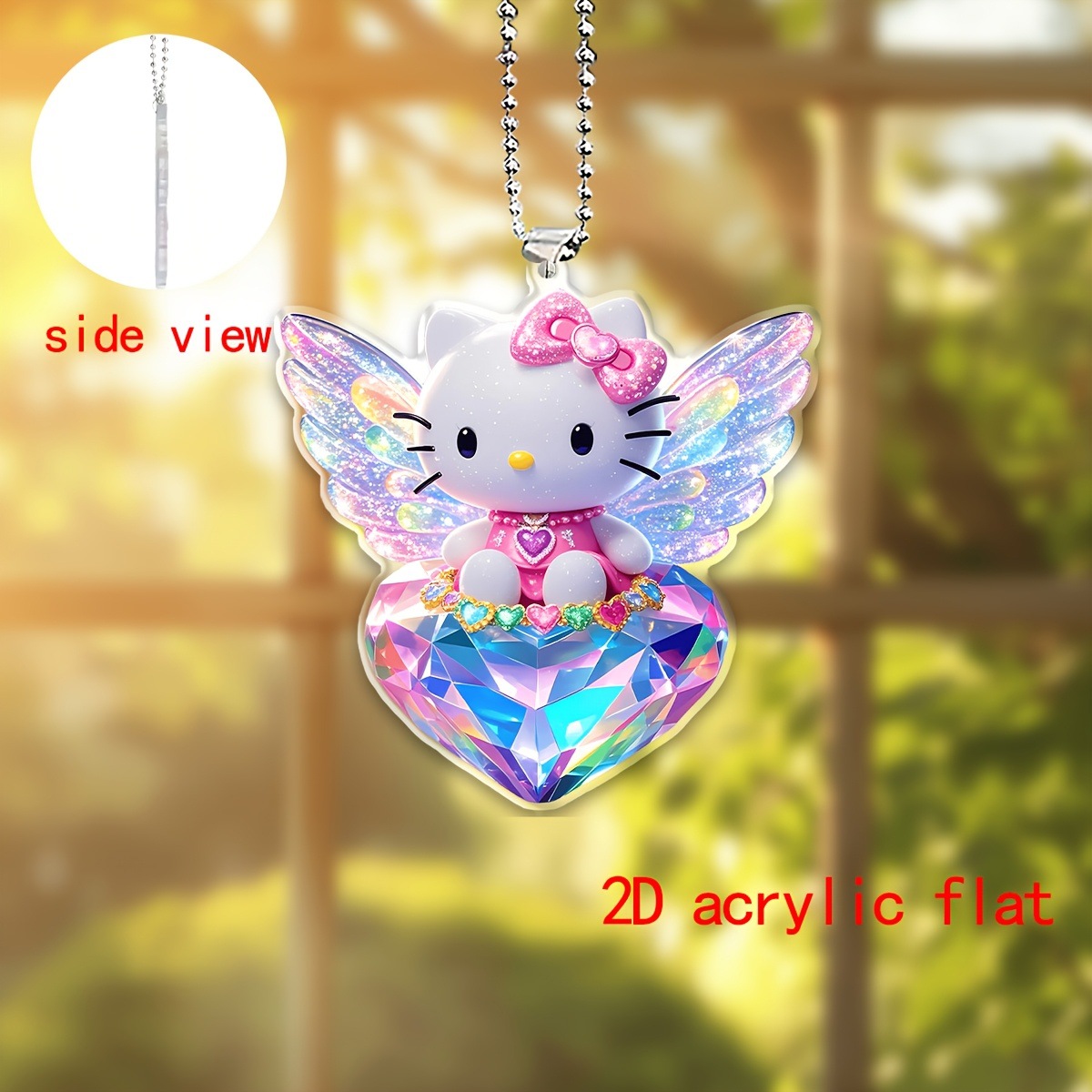 Crystal Love Acrílico Adornos Adecuado para espejos retrovisores Adornos de moda para automóviles Colgante de mochila Accesorios de llavero image 1