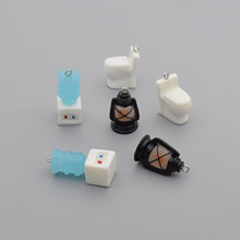 树脂仿真创意饮水机复古马灯马桶DIY搞怪夸张耳环钥匙扣挂件材料