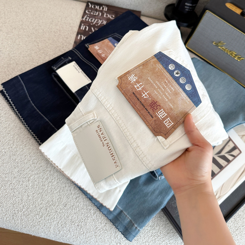 Petite Jeans! Straight-Leg Embroidered Lace High-Waisted Jeans, Instantly Slimming Four-Way Stretch Cropped Wide-Leg Pants