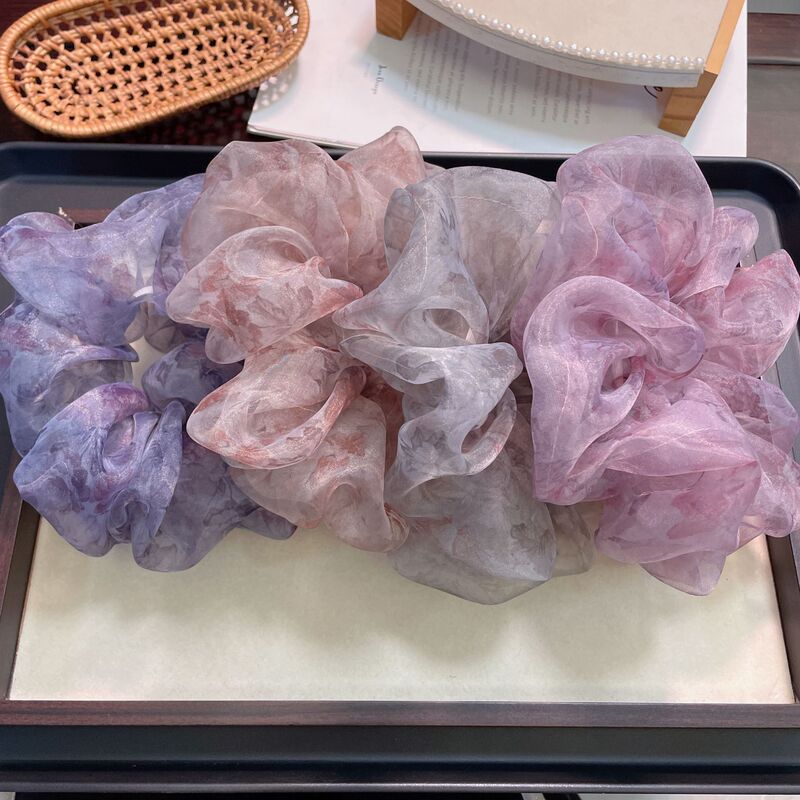 Korean Style Oversized Gauze Flower Big Bowring Hair Ring Japanese Style Fashion Elegant Girl's Head Ring Boutique Hair Accessories