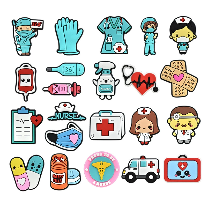 Медицинская серия ПВХ мягкий пластик съемная декоративная пряжка для обуви цветок пряжка для обуви аксессуары для DIY в наличии