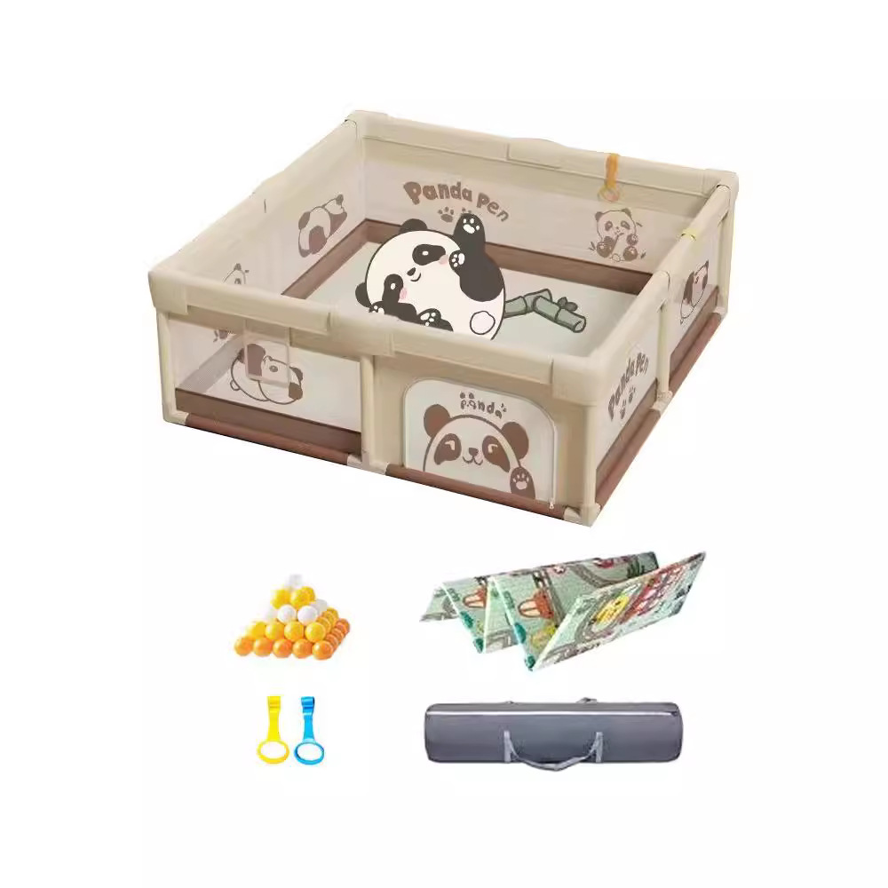 Barrera de juego barrera de protección para bebés sala de estar cojín de rastreo infantil barrera doméstica interior puzzle oso chocolate