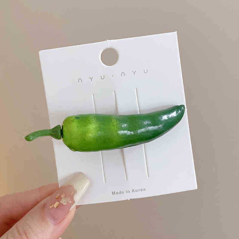 Simulación chile clip de cabello extraña comida frita clip de cabello lateral clip de frisa adornamiento de cabello creativo extraño tocado de hechizo