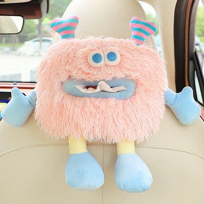 Car Tissue Box Cute Plush Car tissue box/set - pink-little-monster