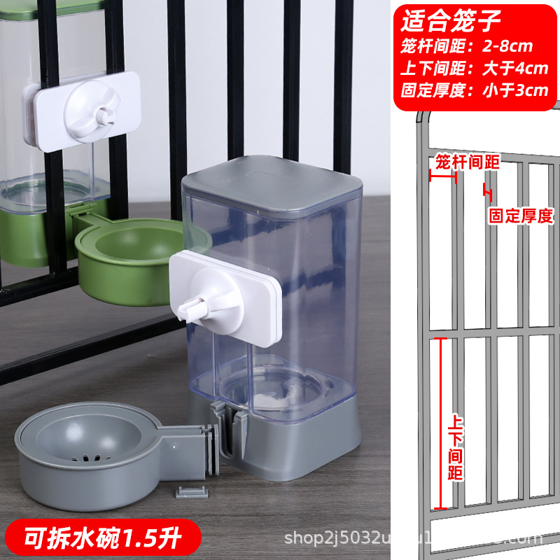 Perro bebedor de agua jaula colgante gato alimentación de agua gato villa cubierta abierta agregar agua tipo suspensión no húmeda boca de agua de cocina de agua de cocina tazón de agua