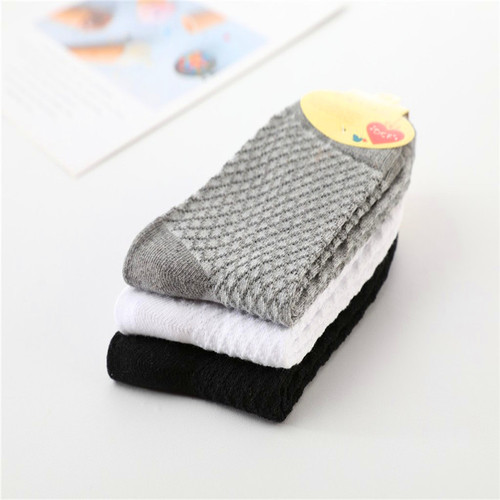 Spring and summer children's white socks, cotton socks, children's socks, thin mesh socks, student socks, white socks