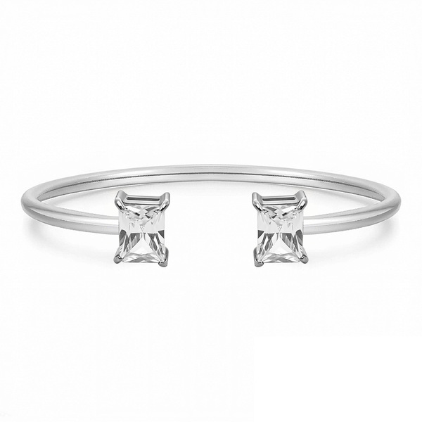 Fashionable square bracelet with zircon stainless steel