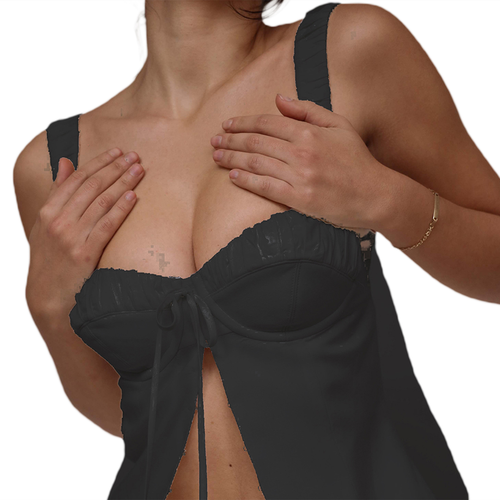 Title 16, Regata feminina com suspensórios e costas linda...