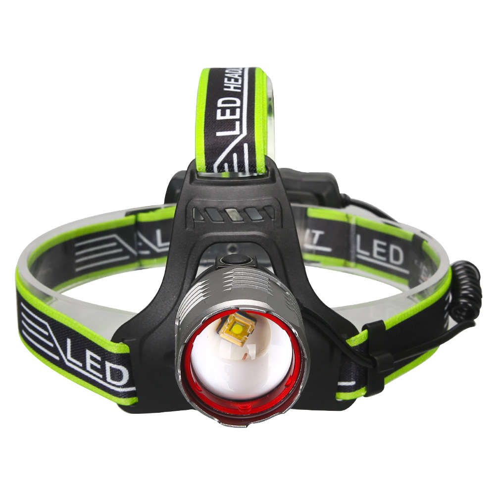 Luz transfronteriza iluminación al aire libre iluminación láser blanca luz de alto brillo de alarma de fluorescencia recargable de aleación de aluminio faro de zoom