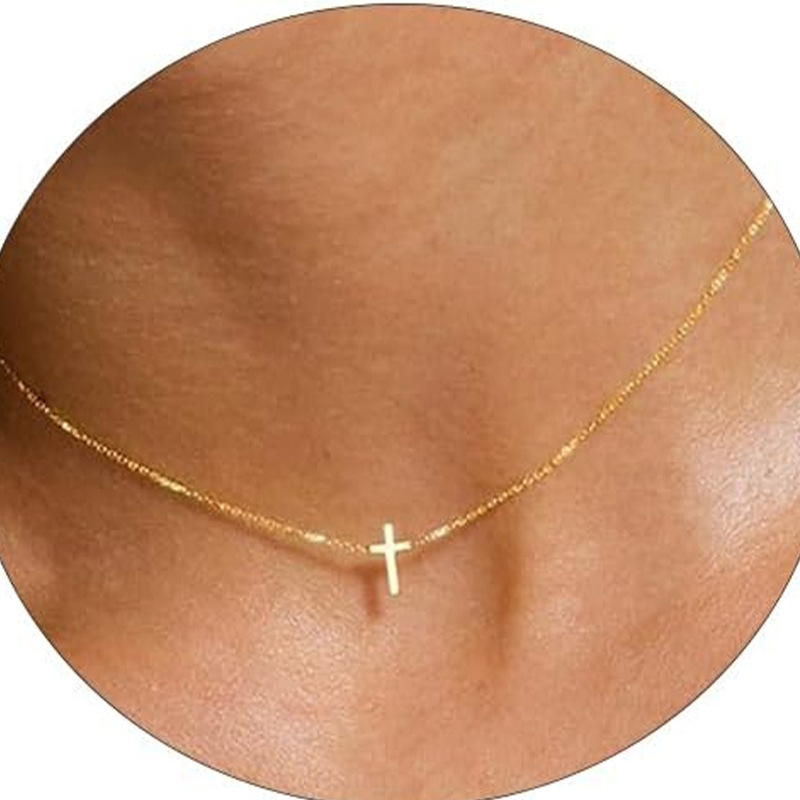 Amazon Hot Selling European and American Fashion Personality Cross Women Necklace