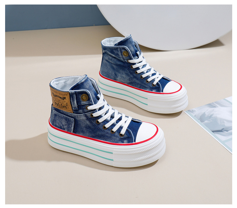 Damen Running Schuhe Mit Dicker Sohle Aus Canvas Für Den Alltag_voghion.com