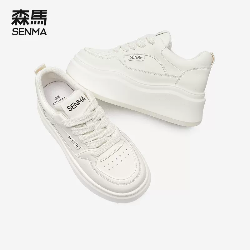森马厚底小白鞋女2024新款夏季透气网面百搭网红爆款运动休闲板鞋