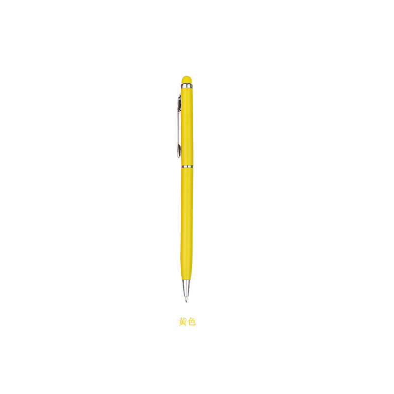 Simple pequeña pluma de metal logotipo personalizado giratorio bolígrafo rotatorio pluma de aceite de publicidad pluma de regalo toque eléctrico cabeza de fusión