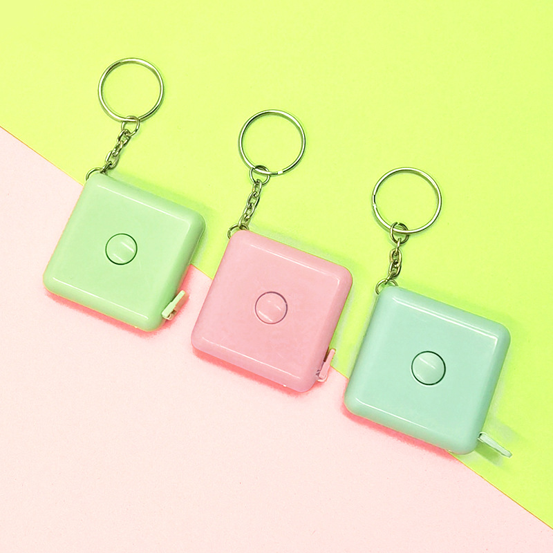Small square keychain for elementary school students, ruler, 1.5meter, Nordic style