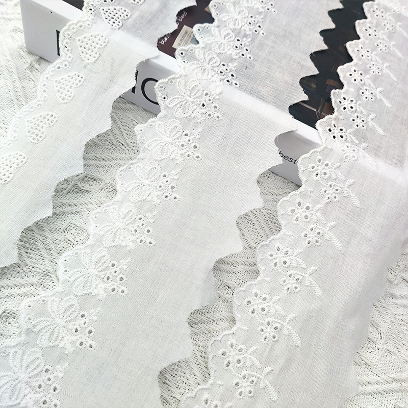 Factory Ready Stock Wholesale New Variety of Styles 4.5-9.5cm Pure Cotton Embroider Lace DIY Headwear Skirt Clothing Factory Ready Stock Wholesale New Variety of Styles 4.5-9.5cm Pure Cotton Embroider Lace DIY Headwear Skirt Clothing