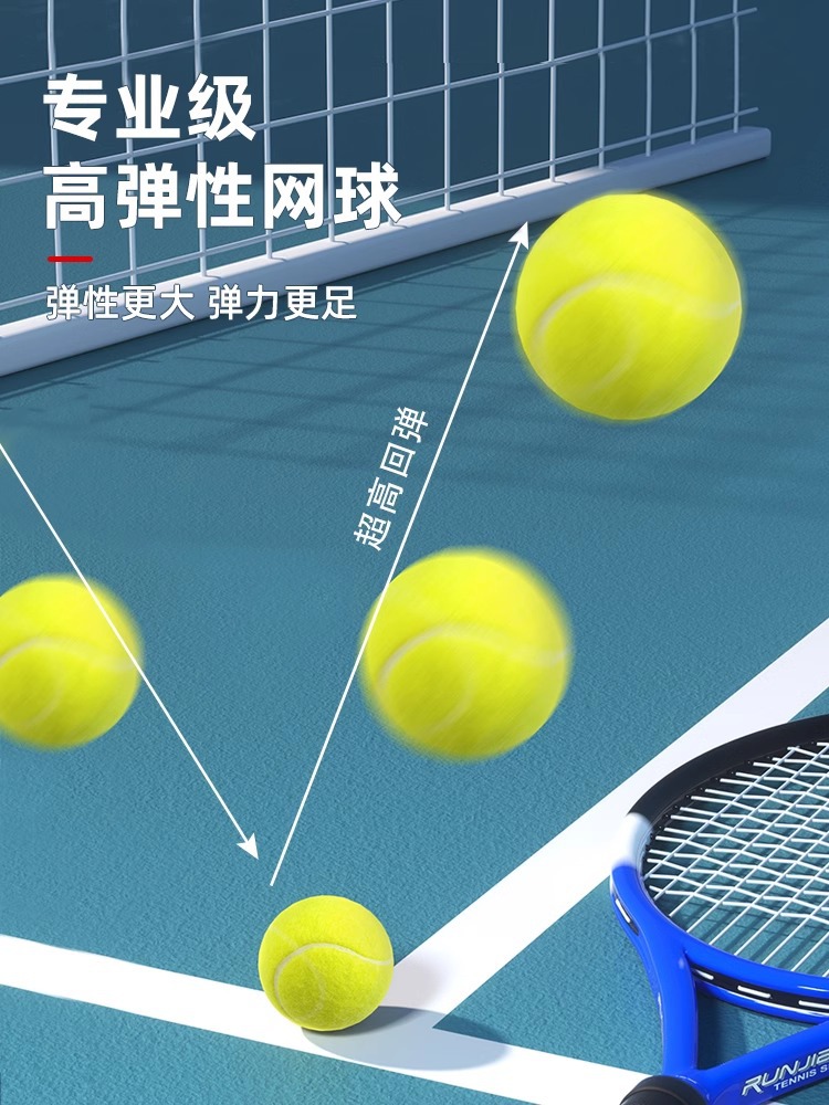 Tennis training device with a line back to play a single player to…