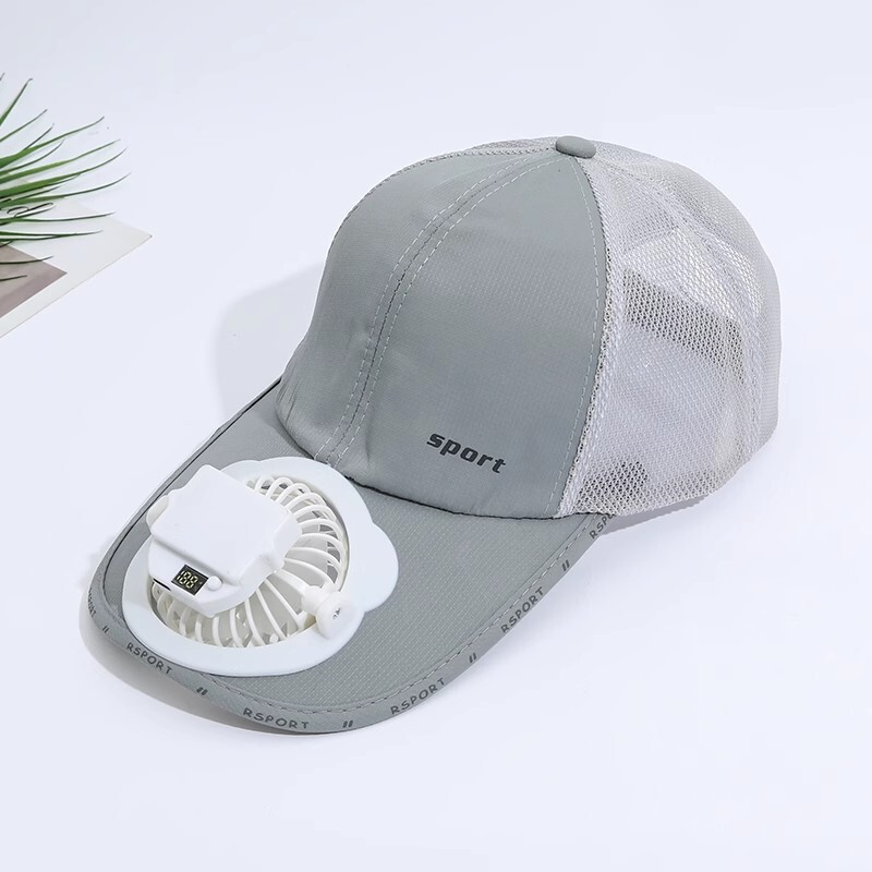 夏の新しいデジタルディスプレイ充電式ファン帽子大人の温室薄い野球帽カップル日焼け止め通気性レターキャップ|undefined